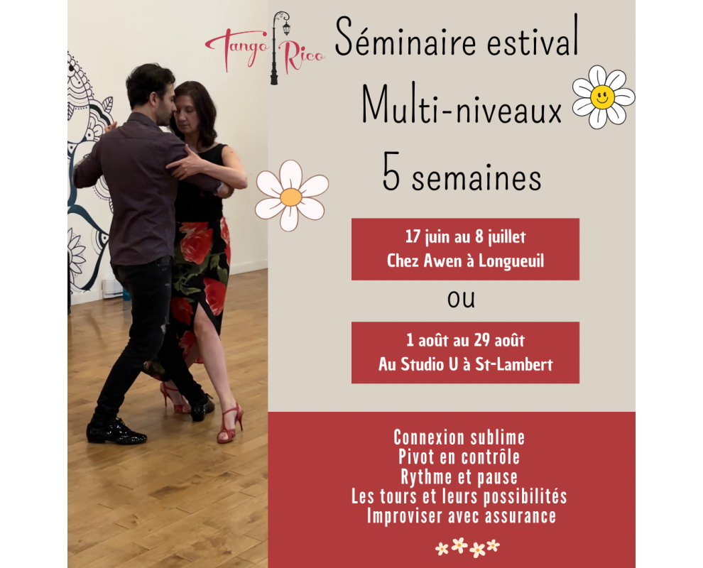 Cours de tango argentin : Séminaire estival multi-niveaux